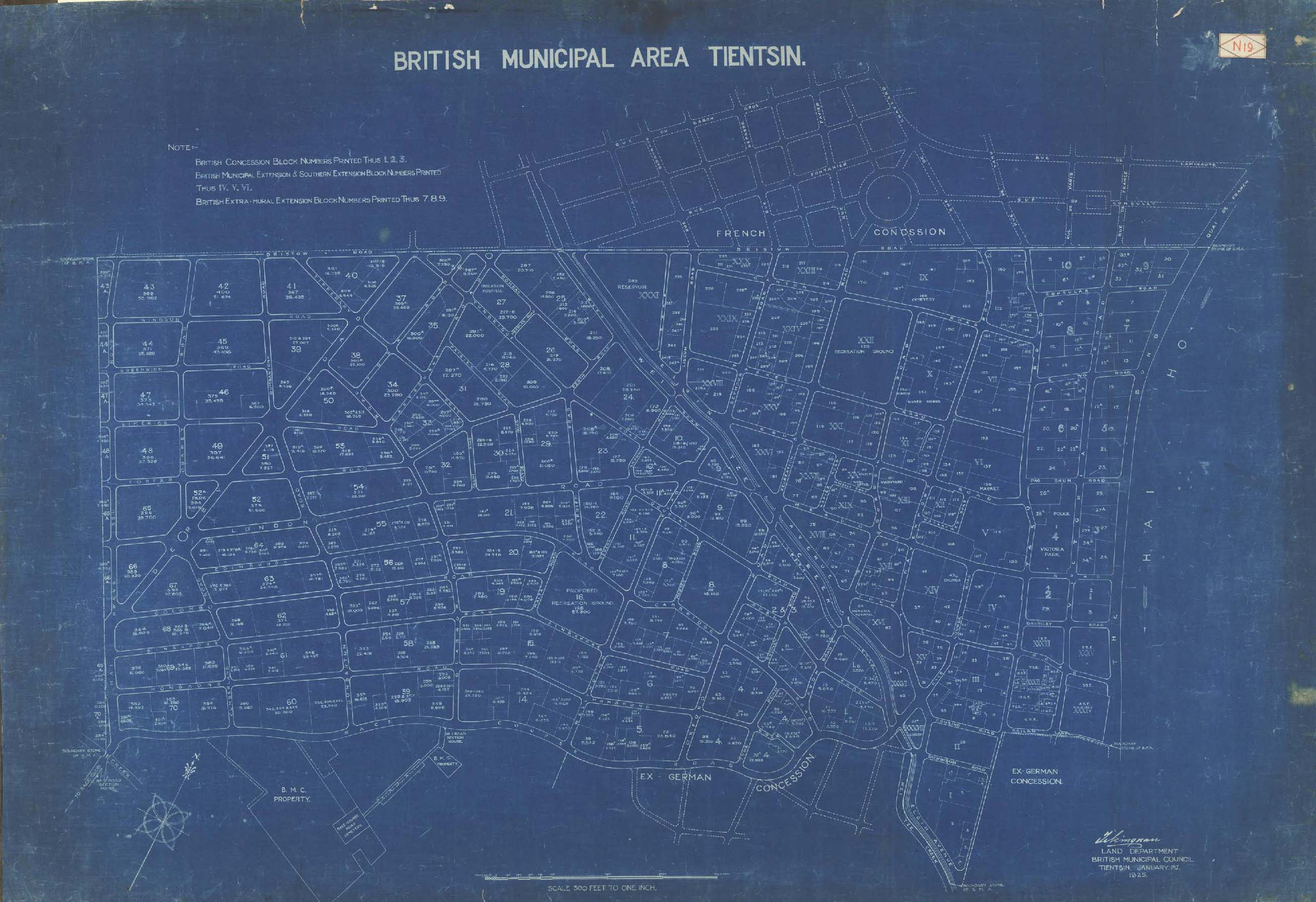 天津英租界市政區(qū)劃圖(1925年)